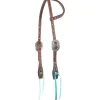 Martin Saddlery Antique Dots & Turquoise Ties One Ear Headstall
