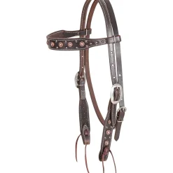 Martin Saddlery Rope Edge Dots Brow Headstall