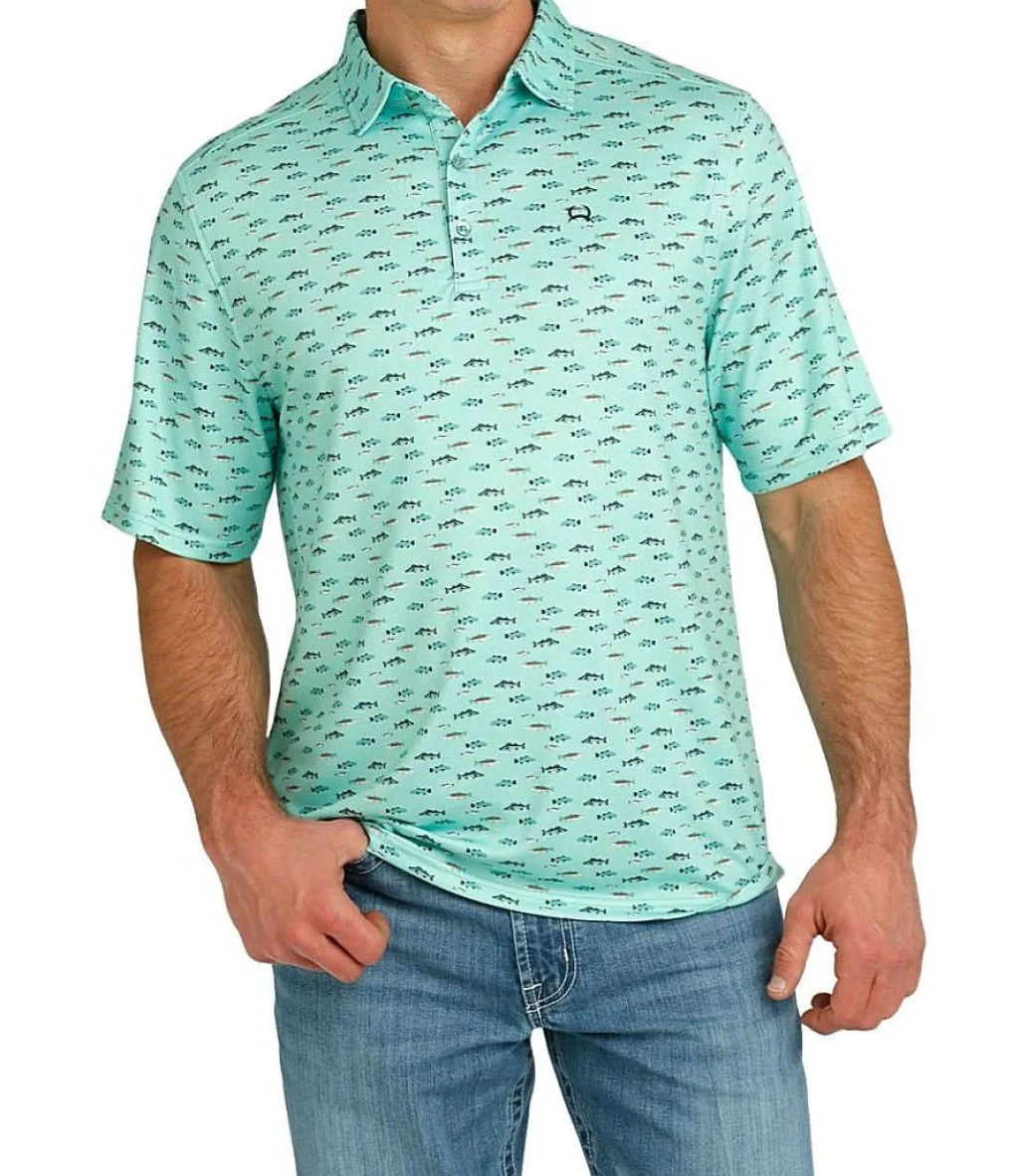 Men's Cinch ArenaFlex Fish Print Polo