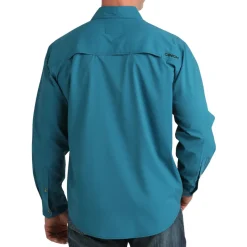 Men's Cinch ArenaFlex Solid Teal LS Shirt