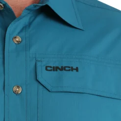 Men's Cinch ArenaFlex Solid Teal LS Shirt