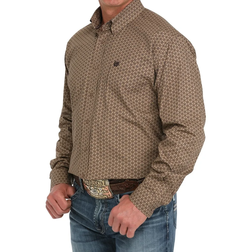 Men's Cinch Classic Fit Brown Print Shirt