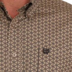 Men's Cinch Classic Fit Brown Print Shirt