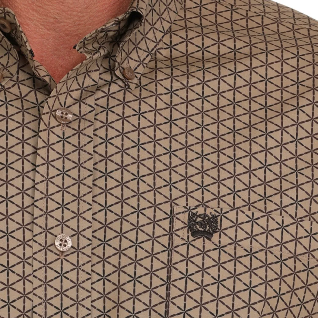 Men's Cinch Classic Fit Brown Print Shirt