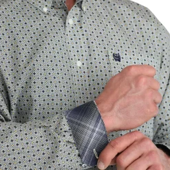 Men's Cinch Classic Fit Geo Print LS Shirt