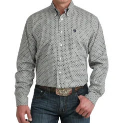 Men's Cinch Classic Fit Geo Print LS Shirt