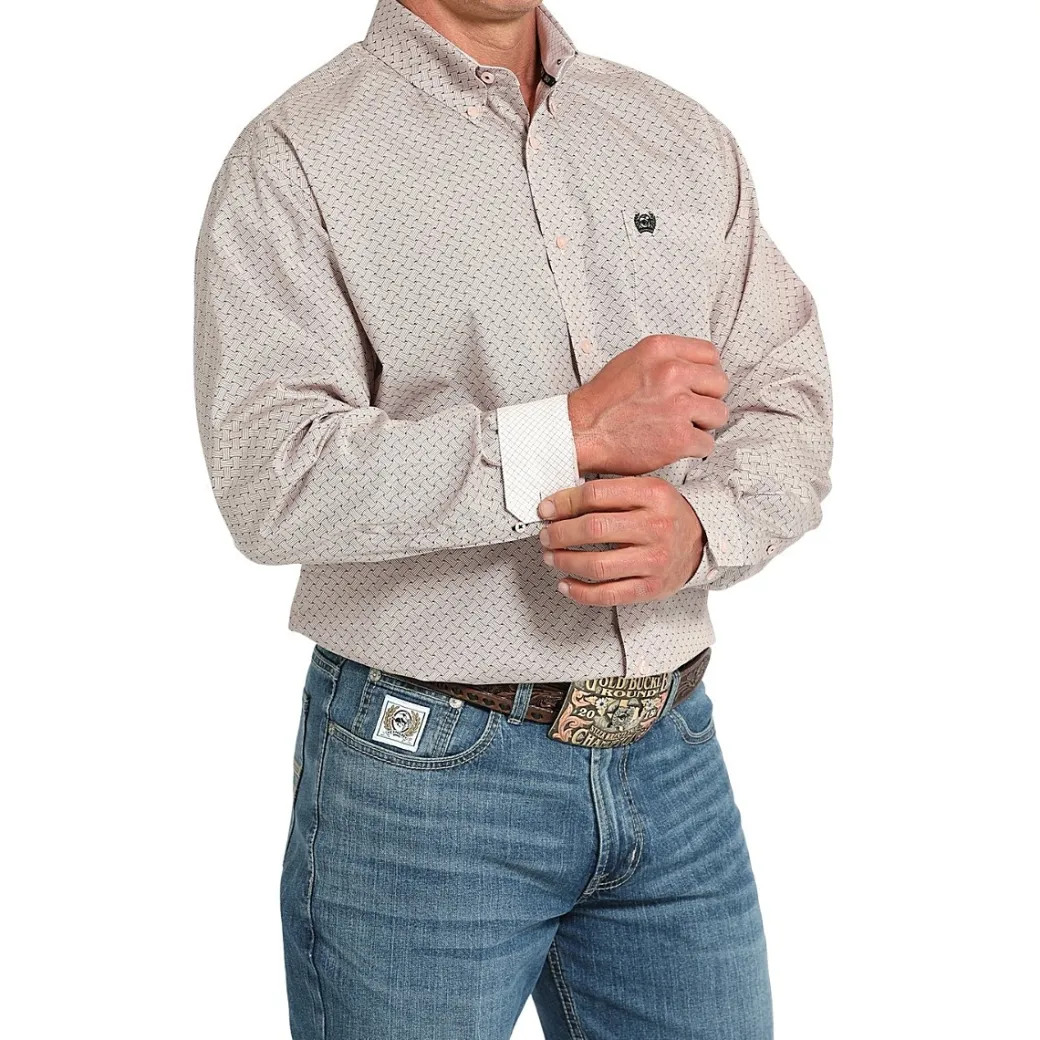 Men's Cinch Classic Fit Pink Print LS Shirt