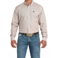 Men's Cinch Classic Fit Pink Print LS Shirt