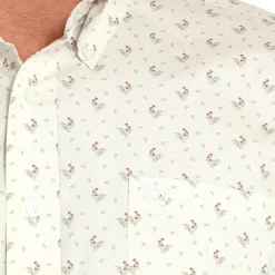 Men's Cinch Classic Fit Rooster Print LS Shirt