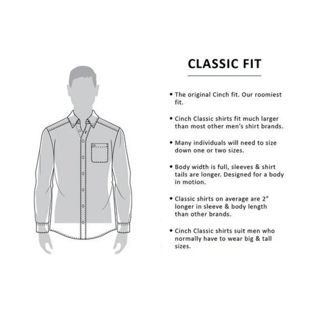 Men's Cinch Classic Fit Rooster Print LS Shirt