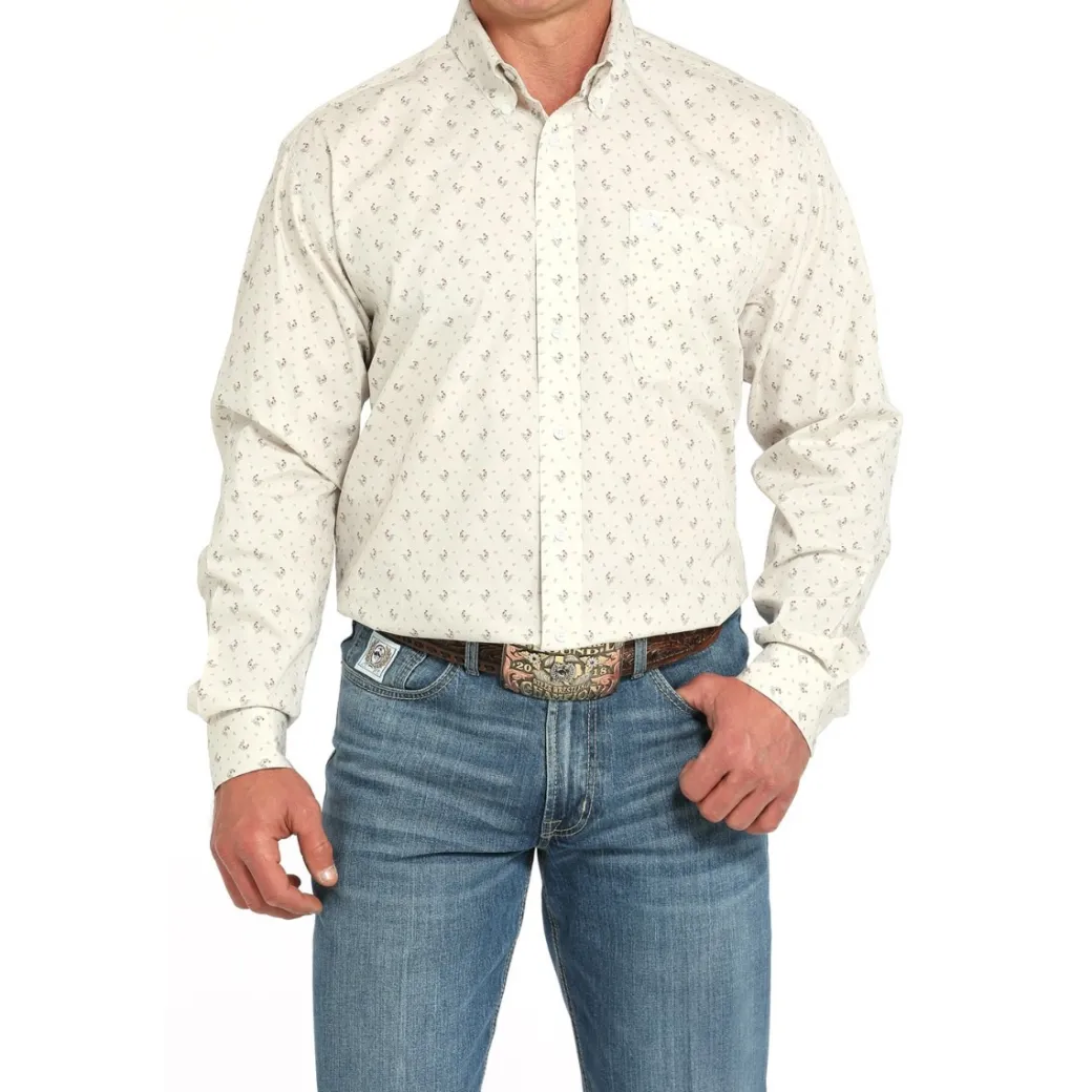 Men's Cinch Classic Fit Rooster Print LS Shirt