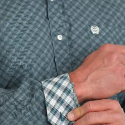 Men's Cinch Geo Plaid Button Down Shirt