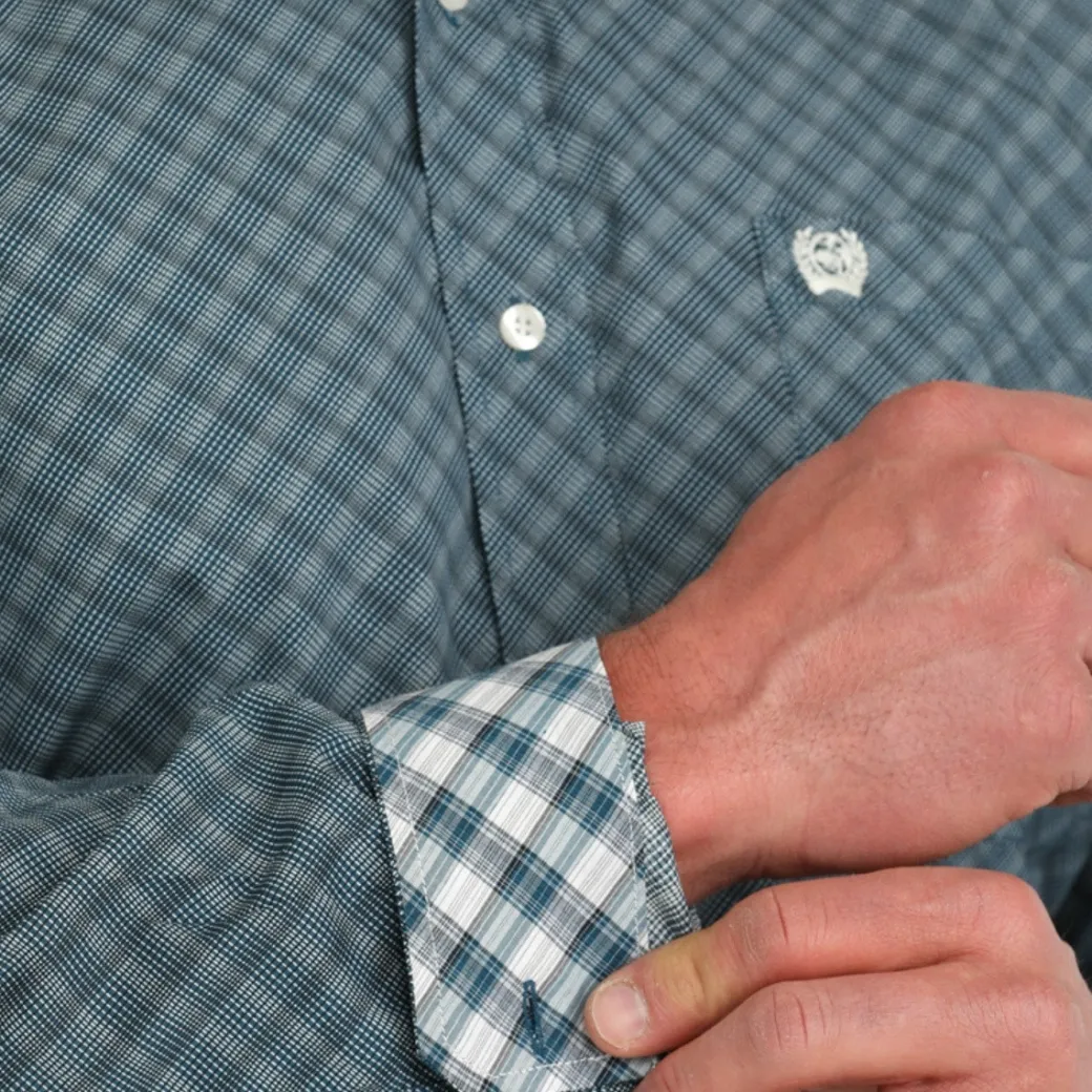 Men's Cinch Geo Plaid Button Down Shirt