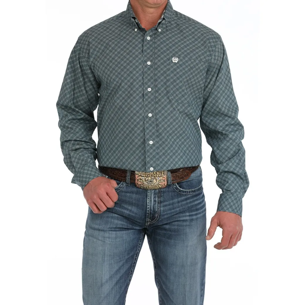 Men's Cinch Geo Plaid Button Down Shirt