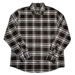 Men's Outback Brown Cotton Plaid Shirt