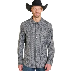 Men's Rock & Roll Denim Tek Geo Print LS Shirt