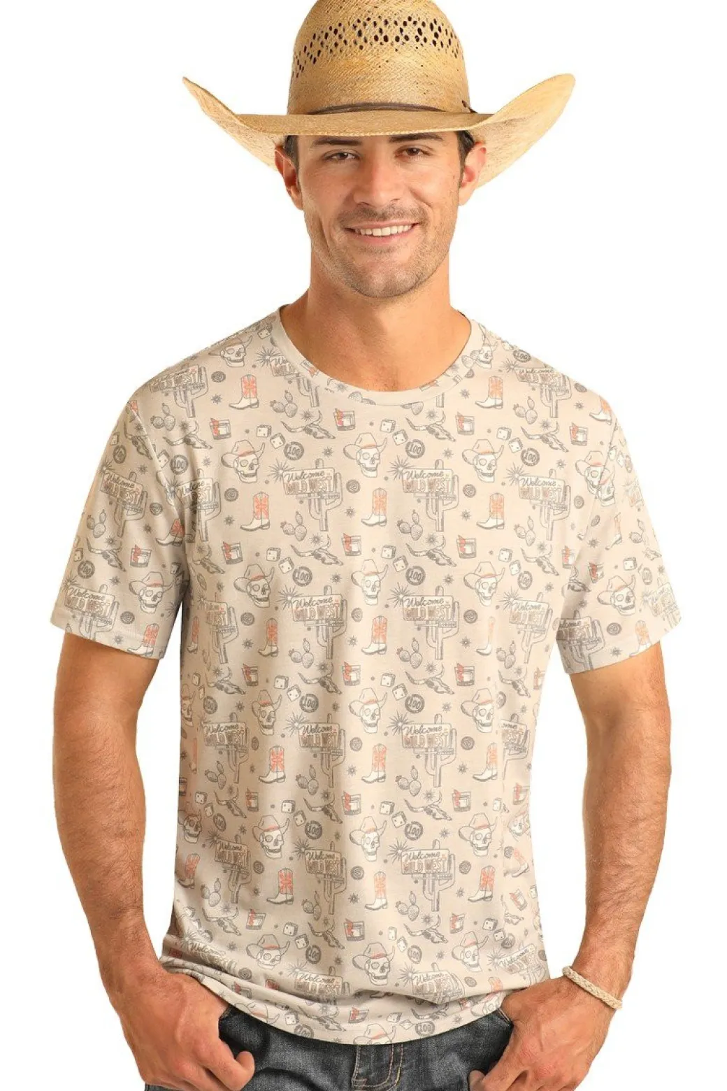Men's Rock & Roll Denim Wild West Tee