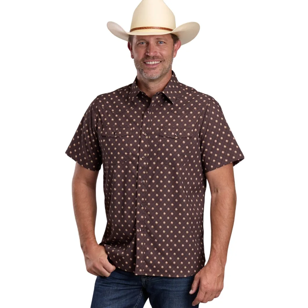 Men's Roper Active Brown Print SS Shirt