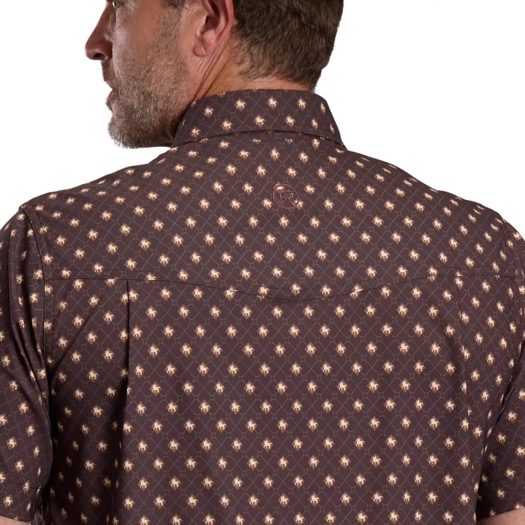 Men's Roper Active Brown Print SS Shirt