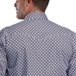 Men's Roper Blue Geo Print LS Snap Shirt