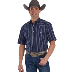 Men's Roper Blue Stripe SS Snap Shirt
