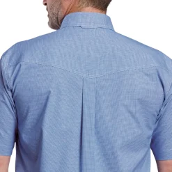 Men's Roper Stretch Blue Mini Check SS Shirt