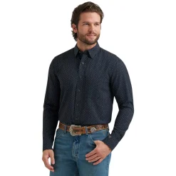 Men's Wrangler CoJo Black D Spots Performance Shirt