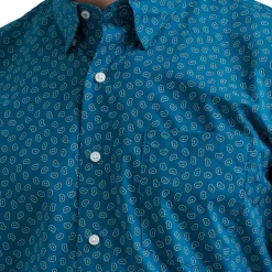 Men's Wrangler CoJo Ink Blue Paisley LS Shirt