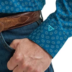 Men's Wrangler CoJo Ink Blue Paisley LS Shirt
