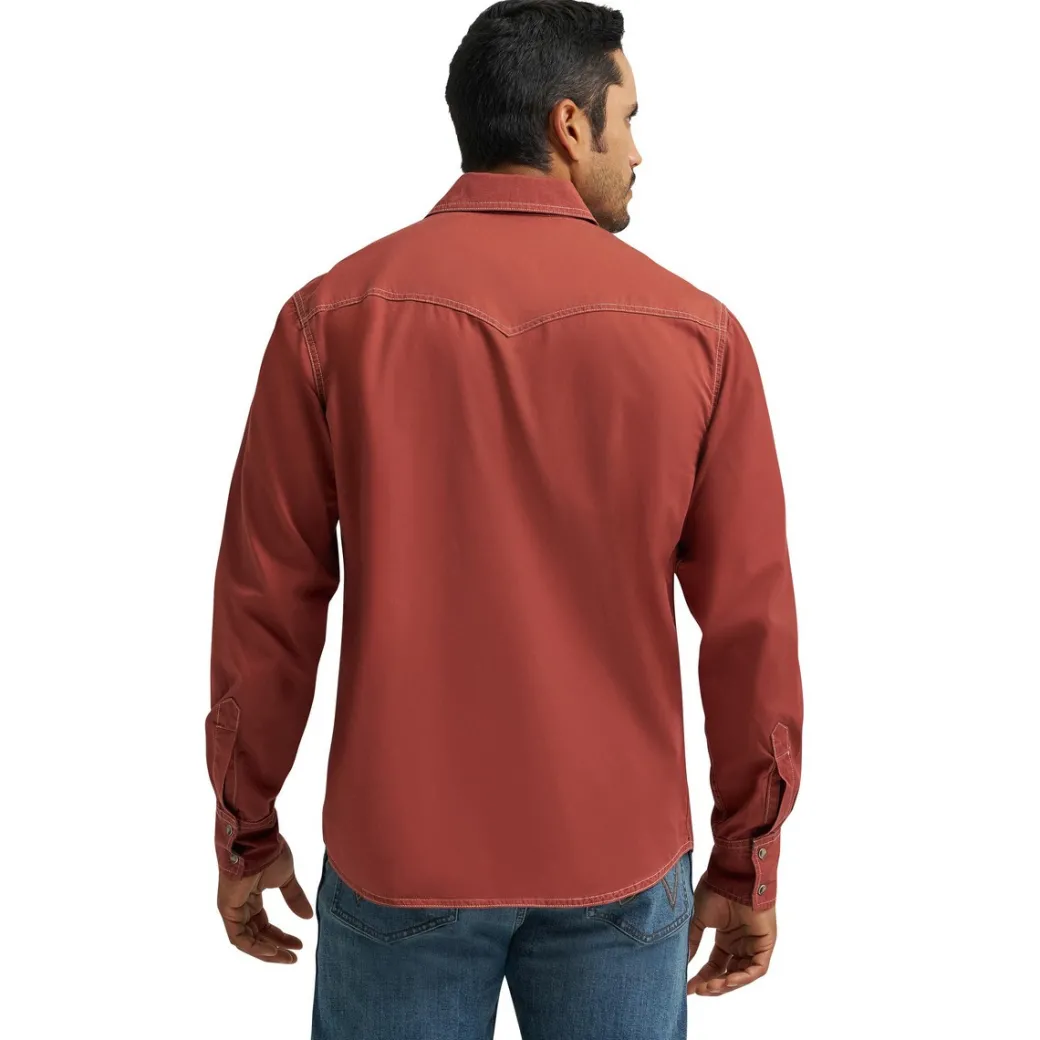 Men's Wrangler Retro Premium Clay Red Snap Shirt