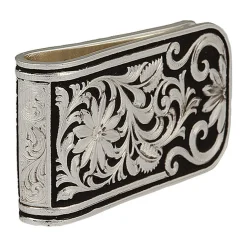 Montana Silversmiths Leather Cut Bitterroot Money Clip