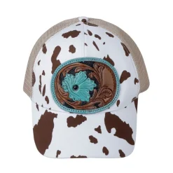 Myra Cow Theme Leather Patch Caps