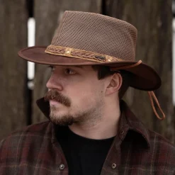 Outback Wagga Wagga Mesh Leather Hat