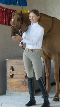 Ovation Euroweave Side Zip Breeches for Girls