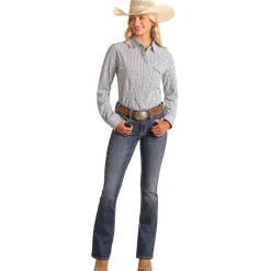 Panhandle Aqua Print Tech Snap Shirt