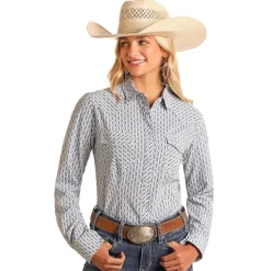 Panhandle Aqua Print Tech Snap Shirt