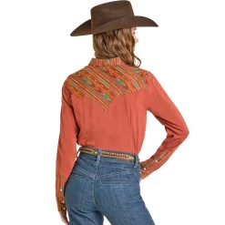 Panhandle Aztec Yoke Rayon Snap Shirt