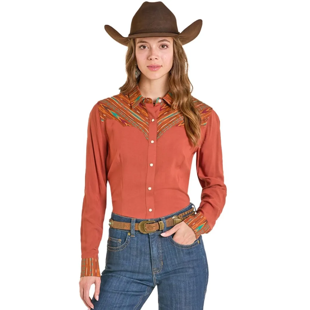 Panhandle Aztec Yoke Rayon Snap Shirt