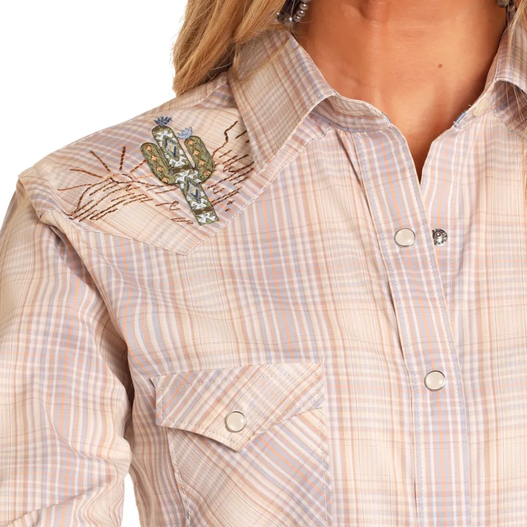 Panhandle Cactus Yoke Plaid Snap Shirt
