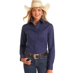 Panhandle Navy Two Pocket Snap Shirt