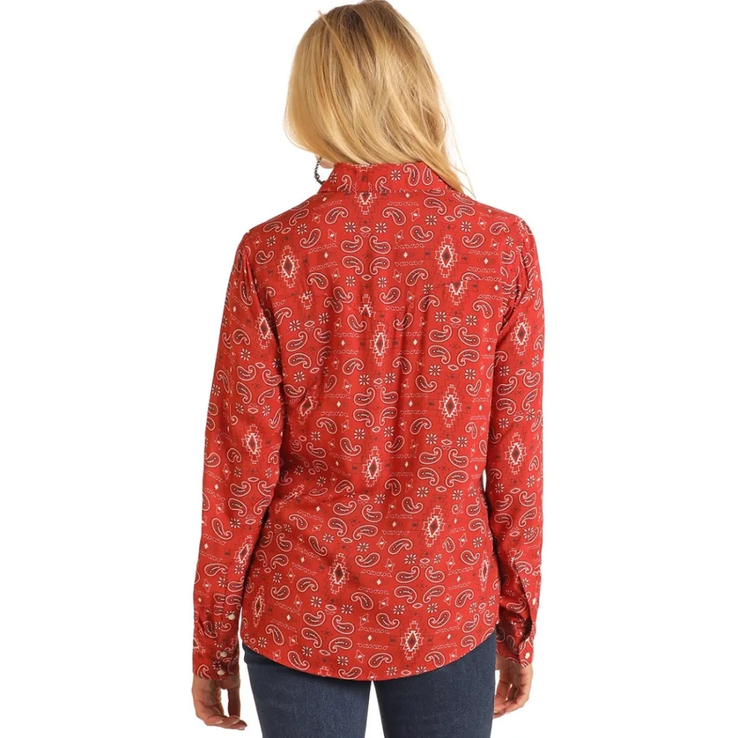 Panhandle Red Bandana Print Rayon Shirt