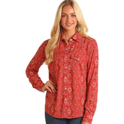 Panhandle Red Bandana Print Rayon Shirt