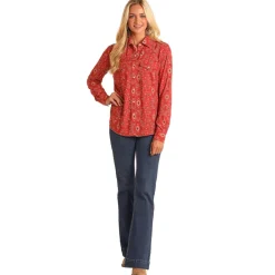 Panhandle Red Bandana Print Rayon Shirt