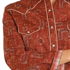Panhandle RS Flex Bandana Print LS Shirt