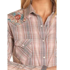 Panhandle RS Flex Tan Plaid Snap Shirt