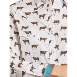 Panhandle Steer Print LS Snap Shirt