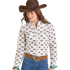 Panhandle Steer Print LS Snap Shirt