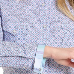 Panhandle Stretch Pink Print 2-Pocket Shirt
