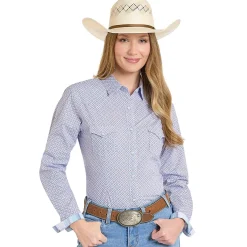 Panhandle Stretch Pink Print 2-Pocket Shirt