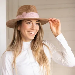 Pénélope Beige & Pink Raffia Hat